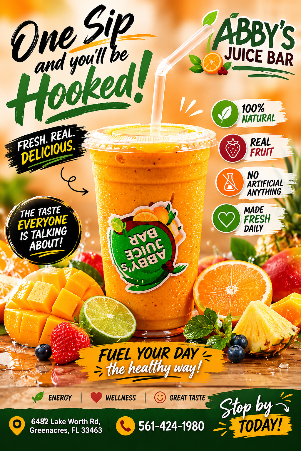 Smoothie and fresh juice pairing options at Abby's Juice Bar